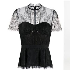 Jonathan Black Simkhai Kehlani Lace Panel Top US6